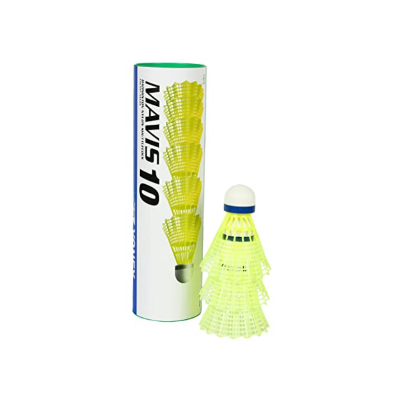 Yonex Mavis 10 nylon shuttles (3 pieces, yellow / white) Yonex Mavis 10 nylon shuttles (3 pieces, yellow / white)